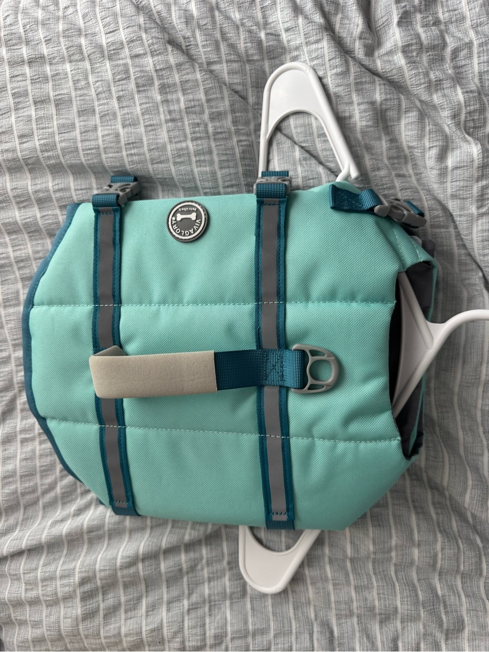 Teal Dog Life Vest with Reflective Trim